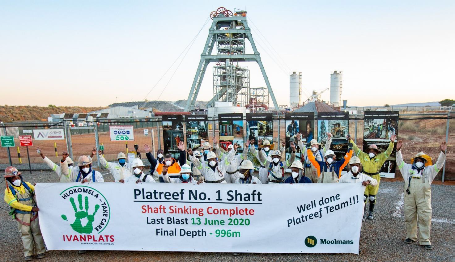 IVANHOE MINES PLATREEF SUCCESSFULLY COMPLETES SINKING OF SHAFT 1